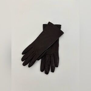 Vintage Brown-Black Leather Gloves – Size 6½